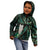 New Zealand Aotearoa Kid Hoodie Maori Tane Te Waiora Paua Shell Glitter Green