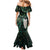 New Zealand Aotearoa Mermaid Dress Maori Tane Te Waiora Paua Shell Glitter Green