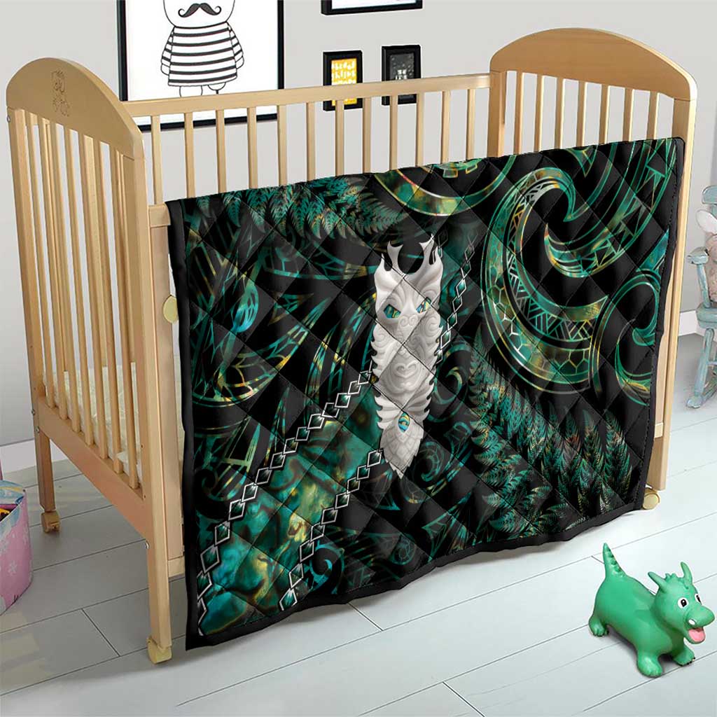 New Zealand Aotearoa Quilt Maori Tane Te Waiora Paua Shell Glitter Green