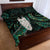 New Zealand Aotearoa Quilt Bed Set Maori Tane Te Waiora Paua Shell Glitter Green