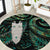 New Zealand Aotearoa Round Carpet Maori Tane Te Waiora Paua Shell Glitter Green