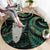 New Zealand Aotearoa Round Carpet Maori Tane Te Waiora Paua Shell Glitter Green