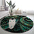 New Zealand Aotearoa Round Carpet Maori Tane Te Waiora Paua Shell Glitter Green