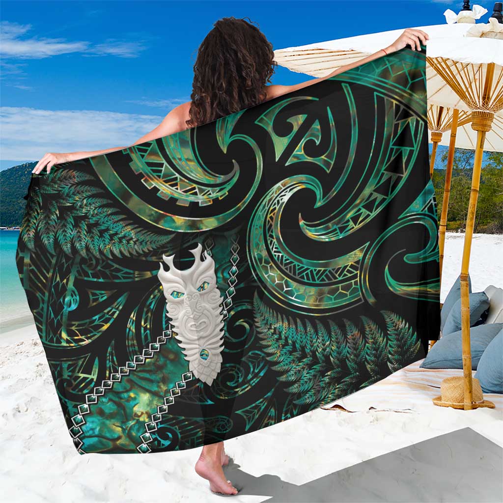 New Zealand Aotearoa Sarong Maori Tane Te Waiora Paua Shell Glitter Green