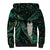 New Zealand Aotearoa Sherpa Hoodie Maori Tane Te Waiora Paua Shell Glitter Green