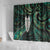 New Zealand Aotearoa Shower Curtain Maori Tane Te Waiora Paua Shell Glitter Green