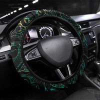 New Zealand Aotearoa Steering Wheel Cover Maori Tane Te Waiora Paua Shell Glitter Green LT05 Universal Fit Green - Polynesian Pride