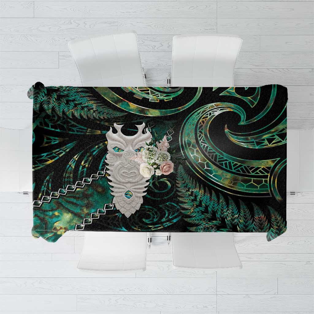 New Zealand Aotearoa Tablecloth Maori Tane Te Waiora Paua Shell Glitter Green LT05 Green - Polynesian Pride