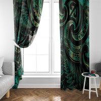 New Zealand Aotearoa Window Curtain Maori Tane Te Waiora Paua Shell Glitter Green LT05 - Polynesian Pride