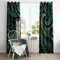 New Zealand Aotearoa Window Curtain Maori Tane Te Waiora Paua Shell Glitter Green LT05 - Polynesian Pride