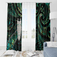 New Zealand Aotearoa Window Curtain Maori Tane Te Waiora Paua Shell Glitter Green LT05 - Polynesian Pride