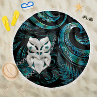 New Zealand Aotearoa Beach Blanket Maori Wheku Paua Shell Glitter Turquoise LT05 One Size 150cm Turquoise - Polynesian Pride