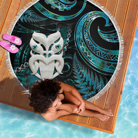 New Zealand Aotearoa Beach Blanket Maori Wheku Paua Shell Glitter Turquoise LT05 - Polynesian Pride