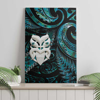 New Zealand Aotearoa Canvas Wall Art Maori Wheku Paua Shell Glitter Turquoise LT05 - Polynesian Pride
