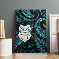 New Zealand Aotearoa Canvas Wall Art Maori Wheku Paua Shell Glitter Turquoise LT05 - Polynesian Pride