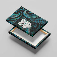 New Zealand Aotearoa Canvas Wall Art Maori Wheku Paua Shell Glitter Turquoise LT05 - Polynesian Pride