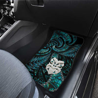 New Zealand Aotearoa Car Mats Maori Wheku Paua Shell Glitter Turquoise LT05 - Polynesian Pride