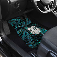 New Zealand Aotearoa Car Mats Maori Wheku Paua Shell Glitter Turquoise LT05 - Polynesian Pride