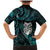 New Zealand Aotearoa Family Matching Mermaid Dress and Hawaiian Shirt Maori Wheku Paua Shell Glitter Turquoise