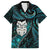 New Zealand Aotearoa Family Matching Off Shoulder Maxi Dress and Hawaiian Shirt Maori Wheku Paua Shell Glitter Turquoise