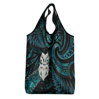 New Zealand Aotearoa Grocery Bag Maori Wheku Paua Shell Glitter Turquoise LT05 - Polynesian Pride