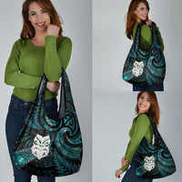 New Zealand Aotearoa Grocery Bag Maori Wheku Paua Shell Glitter Turquoise LT05 - Polynesian Pride