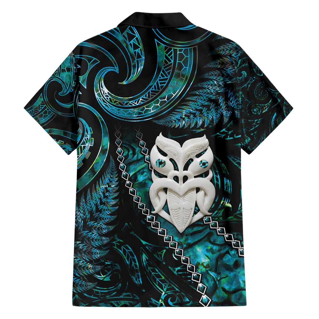 New Zealand Aotearoa Hawaiian Shirt Maori Wheku Paua Shell Glitter Turquoise LT05 - Polynesian Pride
