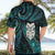 New Zealand Aotearoa Hawaiian Shirt Maori Wheku Paua Shell Glitter Turquoise