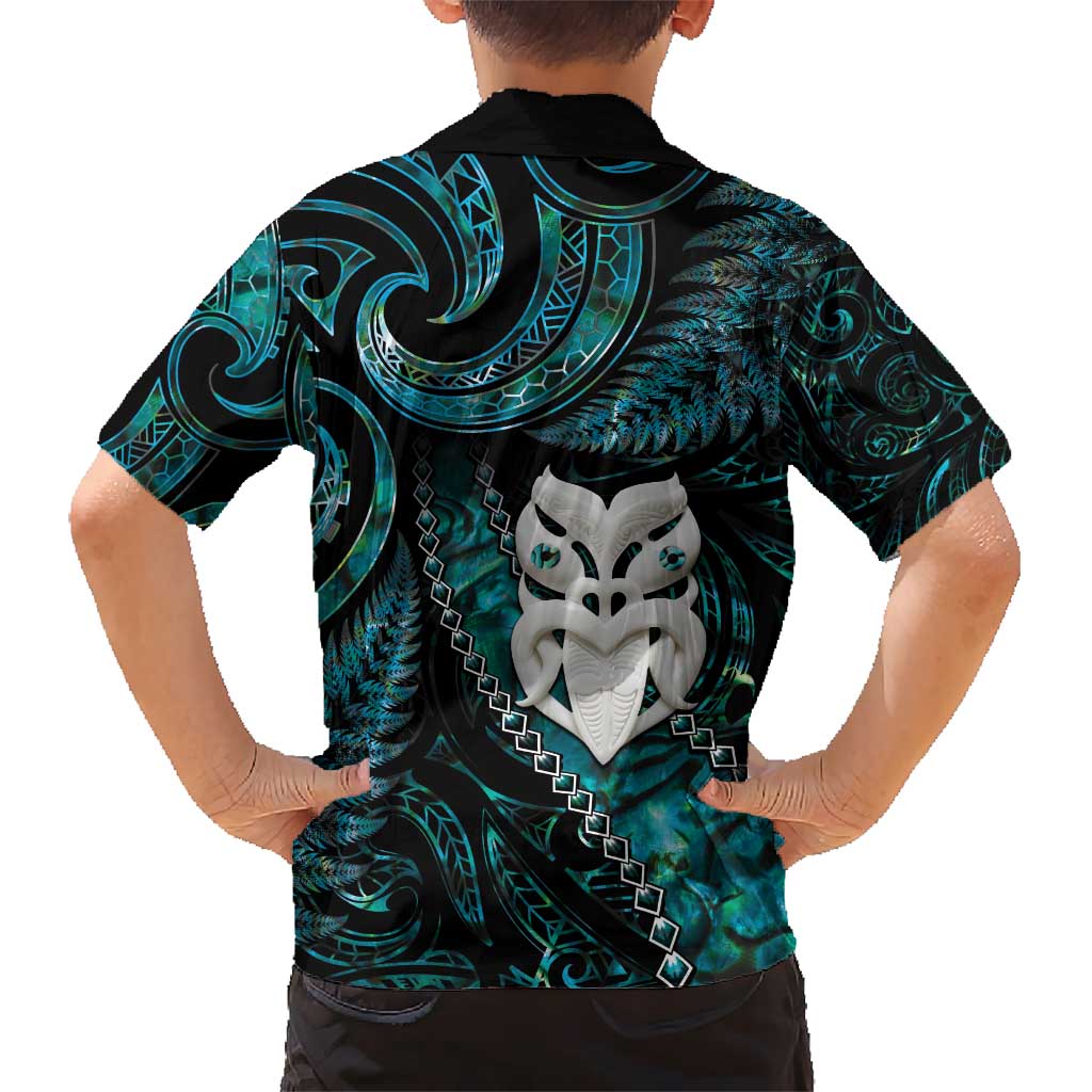 New Zealand Aotearoa Hawaiian Shirt Maori Wheku Paua Shell Glitter Turquoise LT05 - Polynesian Pride
