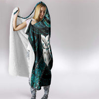 New Zealand Aotearoa Hooded Blanket Maori Wheku Paua Shell Glitter Turquoise LT05 - Polynesian Pride