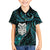 New Zealand Aotearoa Kid Hawaiian Shirt Maori Wheku Paua Shell Glitter Turquoise