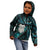 New Zealand Aotearoa Kid Hoodie Maori Wheku Paua Shell Glitter Turquoise