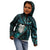 New Zealand Aotearoa Kid Hoodie Maori Wheku Paua Shell Glitter Turquoise