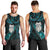 New Zealand Aotearoa Men Tank Top Maori Wheku Paua Shell Glitter Turquoise