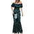 New Zealand Aotearoa Mermaid Dress Maori Wheku Paua Shell Glitter Turquoise