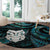 New Zealand Aotearoa Round Carpet Maori Wheku Paua Shell Glitter Turquoise