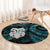 New Zealand Aotearoa Round Carpet Maori Wheku Paua Shell Glitter Turquoise