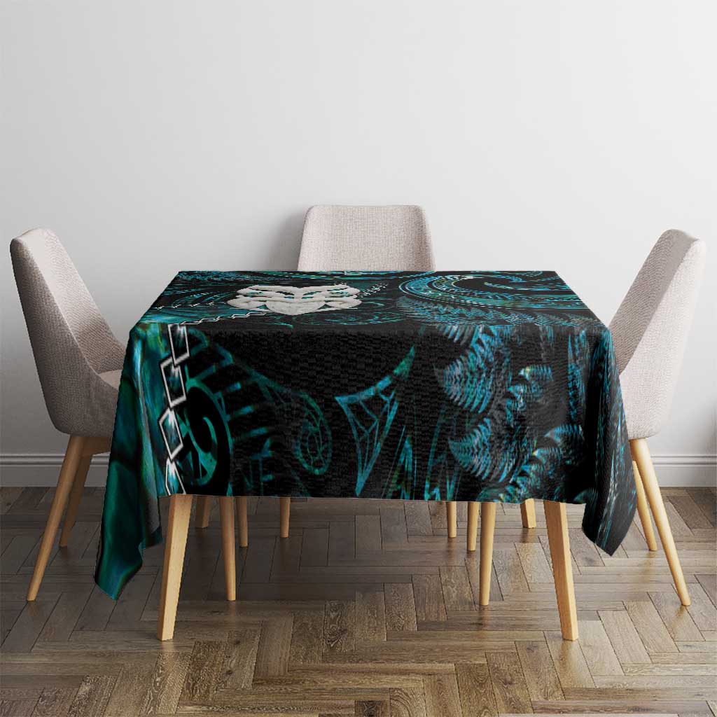 New Zealand Aotearoa Tablecloth Maori Wheku Paua Shell Glitter Turquoise LT05 - Polynesian Pride