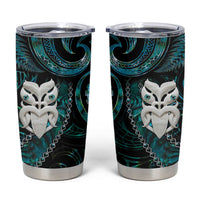 New Zealand Aotearoa Tumbler Cup Maori Wheku Paua Shell Glitter Turquoise LT05 Turquoise - Polynesian Pride