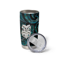 New Zealand Aotearoa Tumbler Cup Maori Wheku Paua Shell Glitter Turquoise LT05 - Polynesian Pride