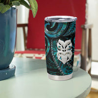 New Zealand Aotearoa Tumbler Cup Maori Wheku Paua Shell Glitter Turquoise LT05 - Polynesian Pride