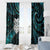 New Zealand Aotearoa Window Curtain Maori Wheku Paua Shell Glitter Turquoise