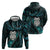 New Zealand Aotearoa Zip Hoodie Maori Wheku Paua Shell Glitter Turquoise