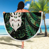 New Zealand Aotearoa Beach Blanket Maori Wheku Paua Shell Glitter Green LT05 - Polynesian Pride