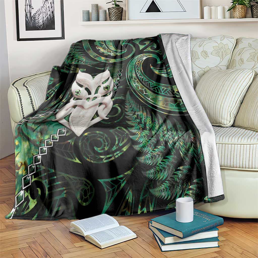 New Zealand Aotearoa Blanket Maori Wheku Paua Shell Glitter Green LT05 Green - Polynesian Pride