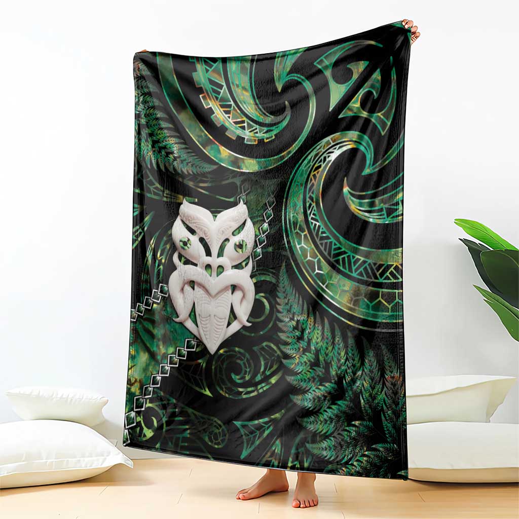 New Zealand Aotearoa Blanket Maori Wheku Paua Shell Glitter Green LT05 - Polynesian Pride