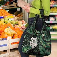 New Zealand Aotearoa Grocery Bag Maori Wheku Paua Shell Glitter Green LT05 - Polynesian Pride