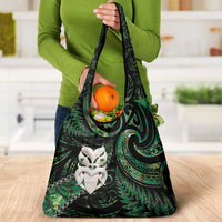 New Zealand Aotearoa Grocery Bag Maori Wheku Paua Shell Glitter Green LT05 - Polynesian Pride