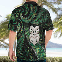 New Zealand Aotearoa Hawaiian Shirt Maori Wheku Paua Shell Glitter Green