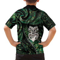 New Zealand Aotearoa Hawaiian Shirt Maori Wheku Paua Shell Glitter Green